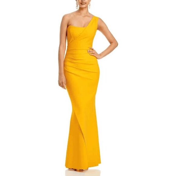 NWT Chiara Boni La Petite Robe One Shoulder Gredel Long Gown Size 6 $1090